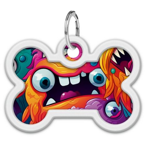 Collar WauDog Smart ID Zawieszka z QR-paszportem kość 4x3cm zębate potwory - 2