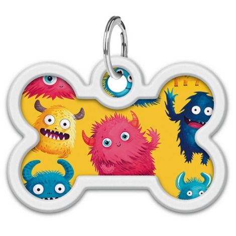 Collar WauDog Smart ID Zawieszka z QR-paszportem kość 4x3cm futrzane potwory - 2