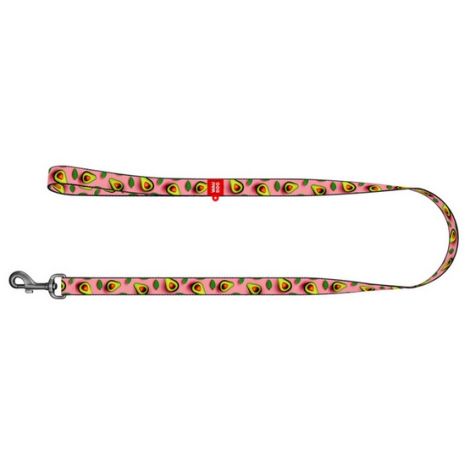Collar WauDog Nylon Smycz nylonowa M 20mm/200cm, wzór AWOKADO NA RÓŻU - 2