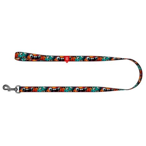 Collar WauDog Nylon Smycz nylonowa M 20mm/200cm, wzór ZĘBATE POTWORY - 2