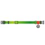 Collar WauDog Nylon Mono Obroża nylonowa odblaskowa z QR-paszportem, plastikowy fastex, M 20mm/28-40cm jasnozielona - 2