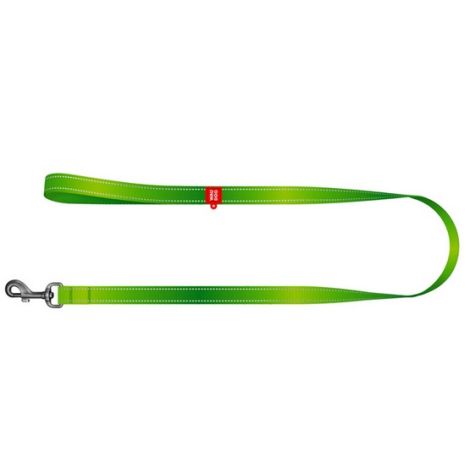 Collar WauDog Nylon Mono Smycz nylonowa odblaskowa M 20mm/200cm jasnozielona - 2