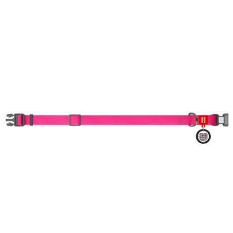 Collar Waterproof Obroża wodoodporna z QR-paszportem, plastikowy fastex, S 15mm/25-35cm różowa - 2