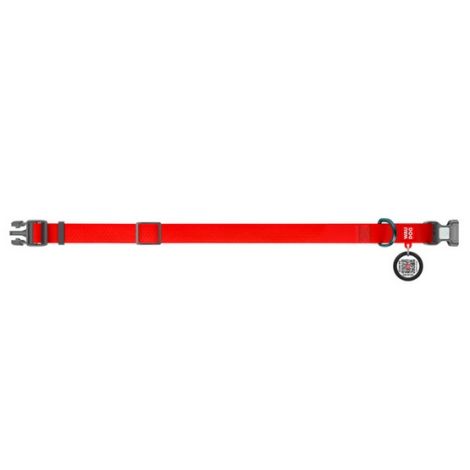 Collar Waterproof Obroża wodoodporna z QR-paszportem, plastikowy fastex, M 20mm/28-40cm czerwona - 2