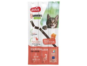 Zolux Yummies Miękki przysmak dla kota - Pałeczki Łosoś & Pstrąg 3x5g